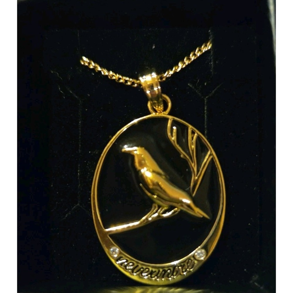 Nevermore Necklace By Little Rooms 20" Chain 18k Gold Plated On Brass New In Box